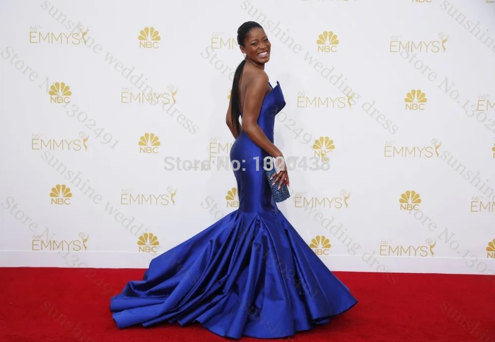 Palmer Emmy Awards сексуальные Сатиновые королевские синие вечерние платья для выпускного вечера с v-образным вырезом, вечерние платья estido de festa, платья для матери невесты
