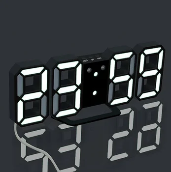 

LED Digital Wall Clock Alarm Date Temperature Automatic Backlight Table Desktop Home Decoration Stand hang Clocks