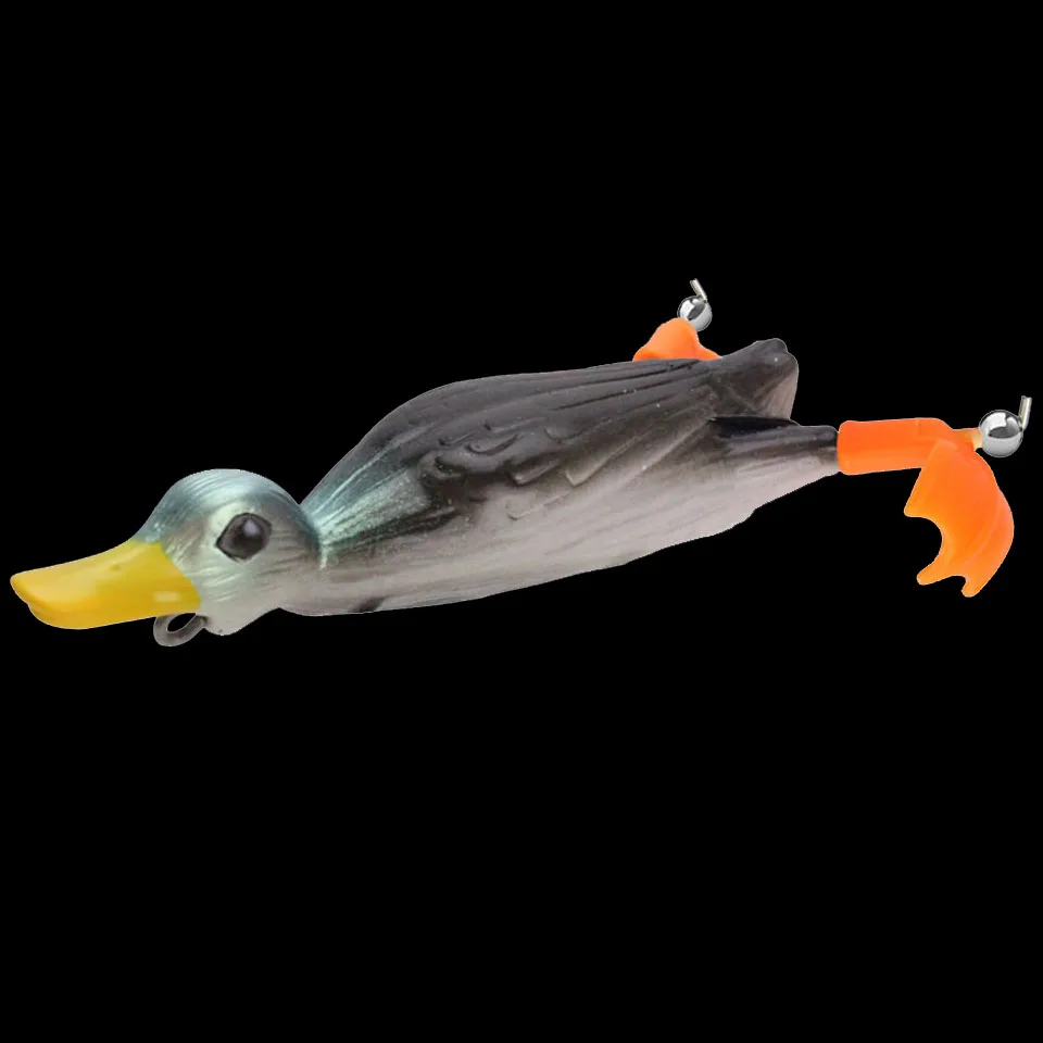 WALK FISH 1PCS NEW Duck Soft Fishing Lure Frog 11cm 25g Top Water 3D Simulation Floating Baits Bass Snakehead Lure 5 Colors