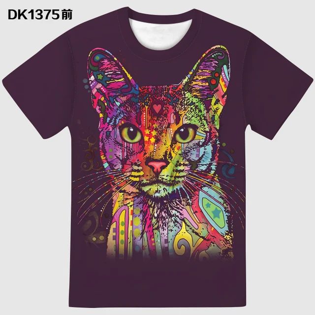 Hot Sale Unisex Adult Dean Russo Animal Art 3D Sublimation Shirts Summer Casual Short Sleeve O Neck T-Shirt Tees Tops