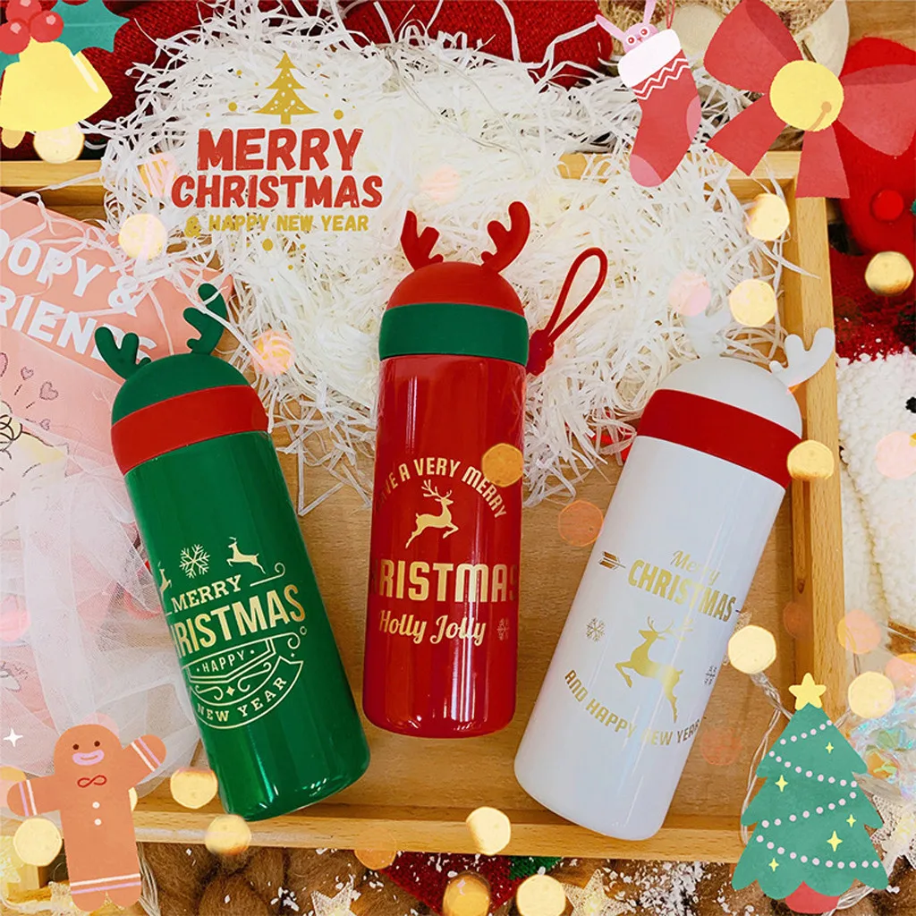 

330ML Christmas Gift Portable 340 Stainless Steel Vacuum Flask Water Bottle Coffee Travel Mug Vacuum High-grade Pretection