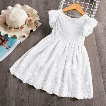 

New Girls Dress Summer Ruffle Sleeve Girls Clothes Flower Princess Dress Children Clothing Casual Baby Girls Dress Vestidos 3 8T