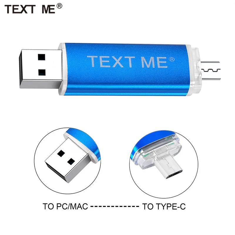 TEXT ME OTG usb 2,0 64 Гб USB флеш-накопитель 4 ГБ 8 ГБ 16 ГБ 32 ГБ карта памяти