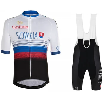 

SLOVAKIA Pro Team cycling Men summer New short sleeve jersey bib shorts set cycling racing clothing ciclismo maillot roadcycling