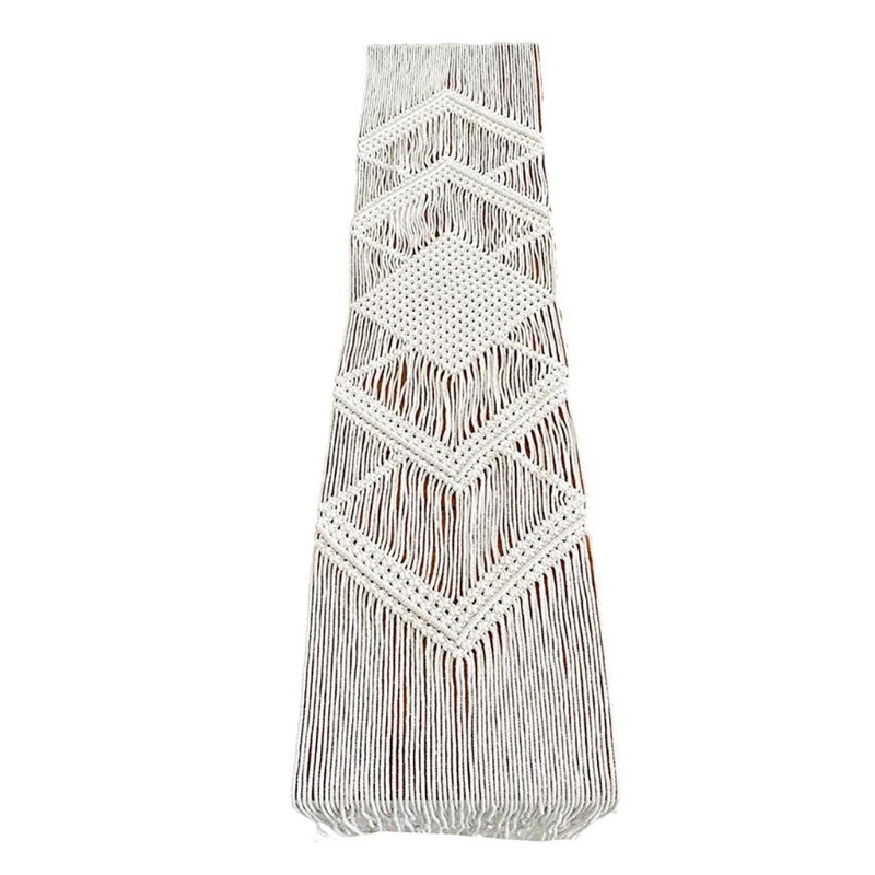 

34x200CM Hollow Out Macrame Table Runner Boho Wedding Decoration With Tassels