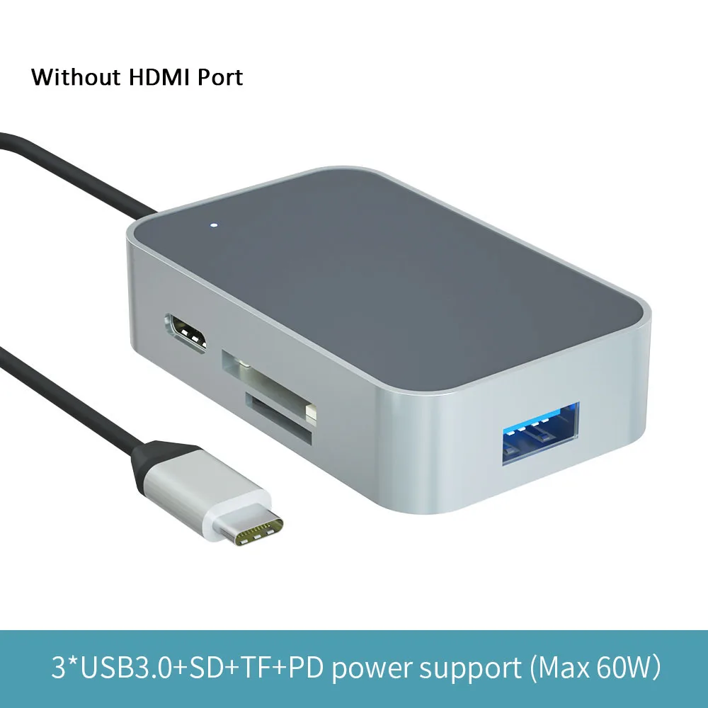 Док-станция концентратор USB 3,0 type C 3. 1 концентратор Thunderbolt 3 до 4K 60Hz HDMI адаптер tipo c порт доставки питания PD 100W сплиттер - Цвет: 3USB-SD-TF-PD