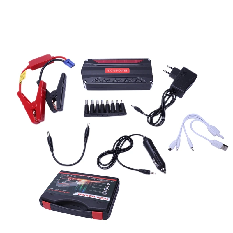 

Eu Plug 16800Mah 4Usb Multi-Function 12V Car Jump Starter Power Bank Rechargeable Battery Portable Car Jump Starter Booster Batt