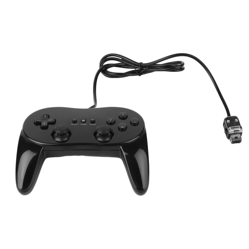 Классический проводной игровой контроллер игровой Пульт Профессиональный джойстик Shock Joypad Джойстик для Ninten для wii второго поколения - Цвет: Черный