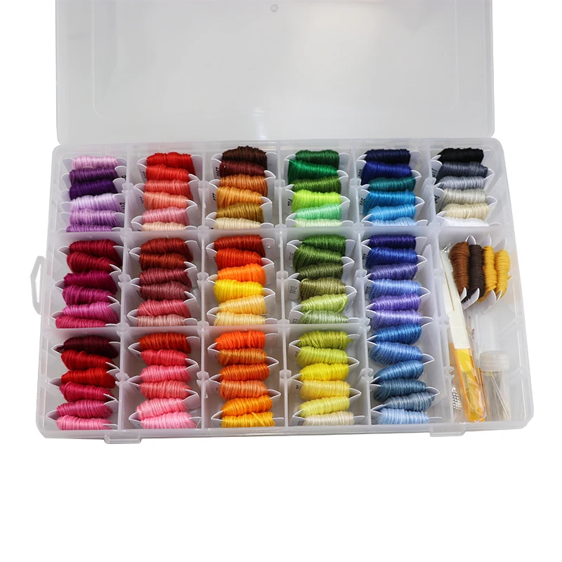 Looen 100/50 Pieces Embroidery Thread Cross Stitch Thread Kit With