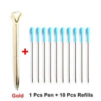 1+10 PCS/Set Kawaii Stationery Ballpoint Pen Big Diamond Large Diamond Pen Stationery Magical Pen Fashion School Office Supplies 2