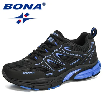 BONA New Designers Action Leather Mesh Running Shoes Men Large Size Sneakers Sport Shoes Man Walking Jogging Footwear - Image 1