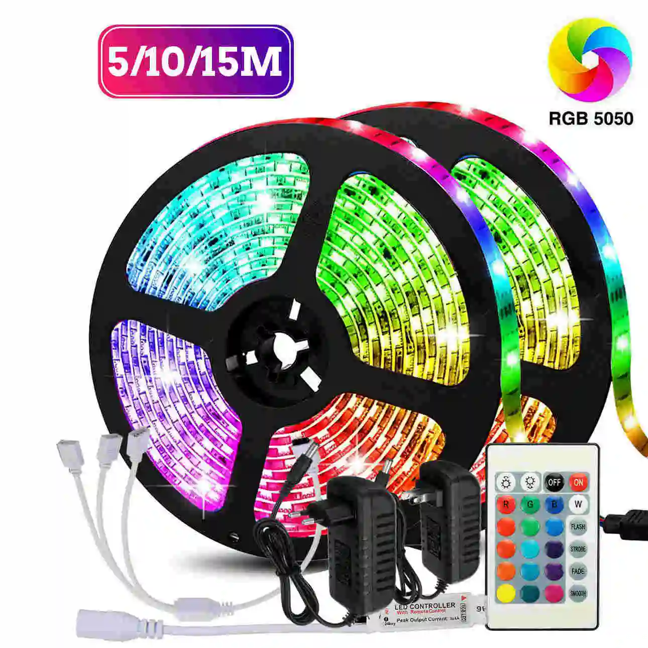 12V LED Light Strip 5M/10M/15M 16.4ft/32.8ft/49.2ft 5050 RGB LED Tape Lights RGB 12V LED Light Strip 5M/10M/15M 16.4ft/32.8ft/49.2ft 5050 RGB LED Tape Lights RGB