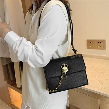 

Texture Bag For Women 2020 New Foreign Style Joker Slung Shoulder Bag Fashion Casual Bag Chain