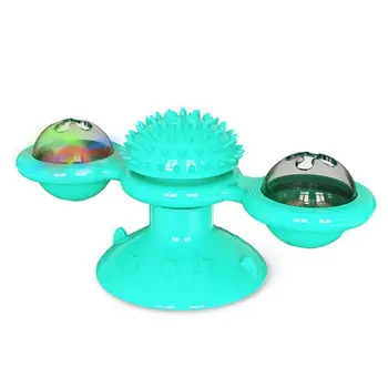 

1 set Turntable glowing windmill cat toy TPR PC Puzzle training Turntable toy Pet Cat supplies Home use