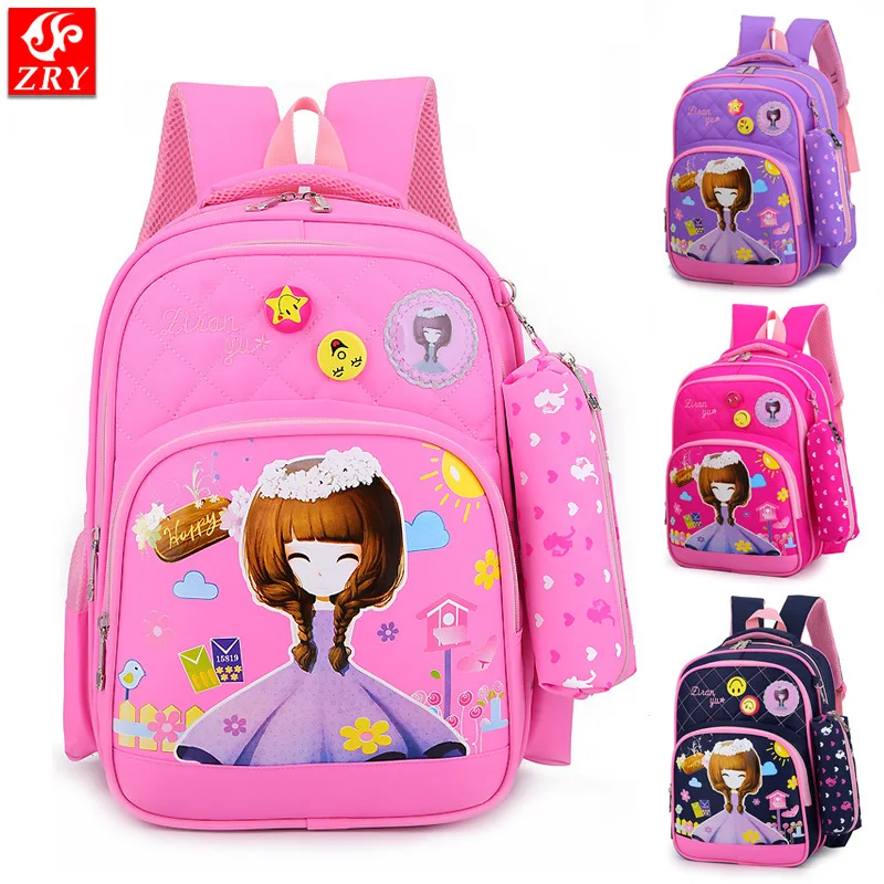 

Schoolbag for Elementary School Students Cute Girls 2-3 Grade Burden Relieving Spine-Backpack