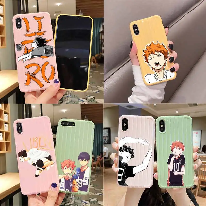 Чехол Haikyuu с рисунком аниме чемодан на колесиках текстурный чехол для телефона