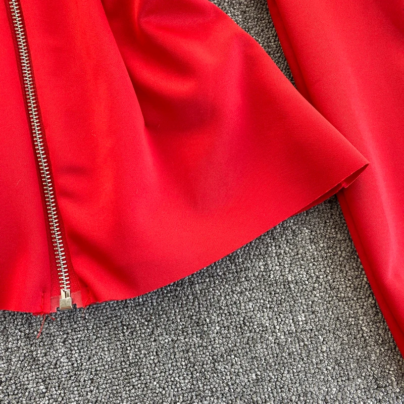 Neploe French Retro Stand Collar Puff Long Sleeve Blusas Slim Fit Zipper Pleat Blouse Autumn Spring 2020 New Solid Shirt 47913