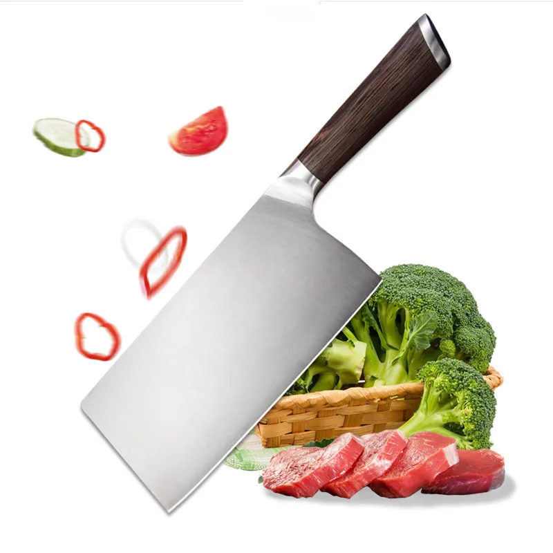 Нож для мяса из нержавеющей стали, 8 дюймов, китайский нож, нож для мясника, измельчитель, овощерезка, кухонный нож шеф-повара