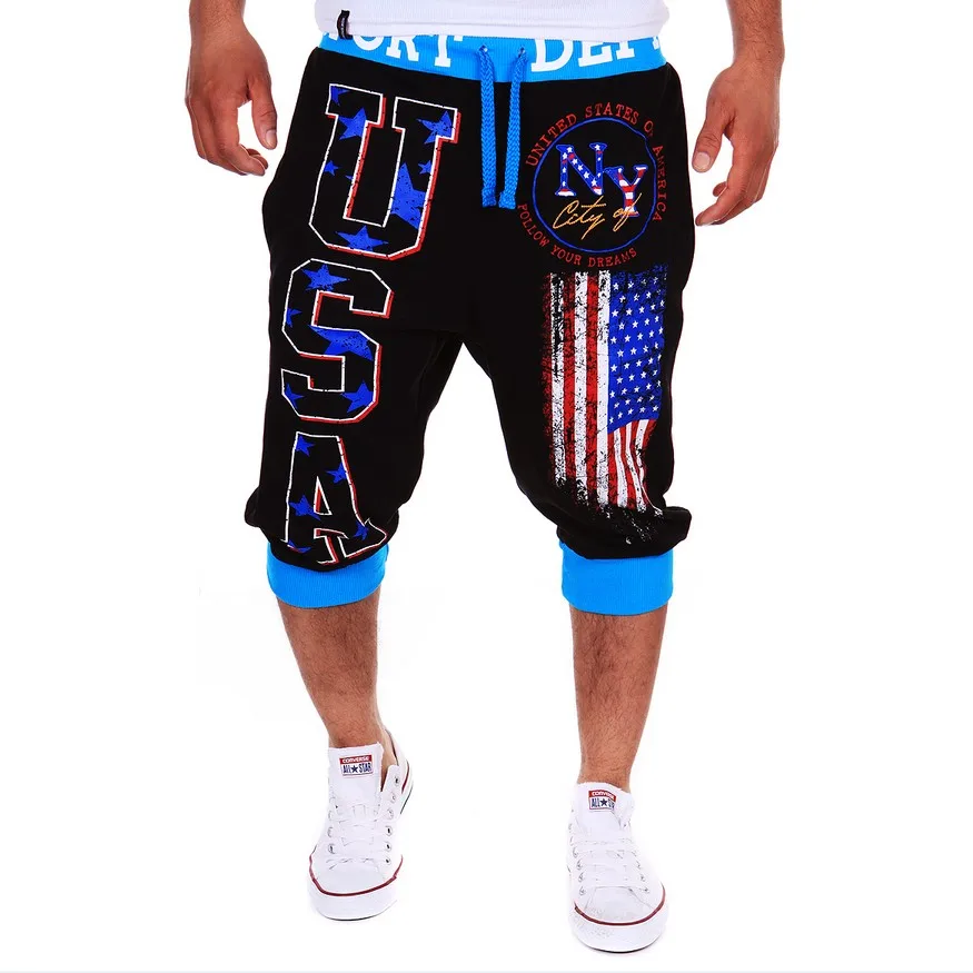 AliExpress Eaby Горячая капри штаны Америка Национальный Флаг Цифровая печать тренировочные спортивные штаны