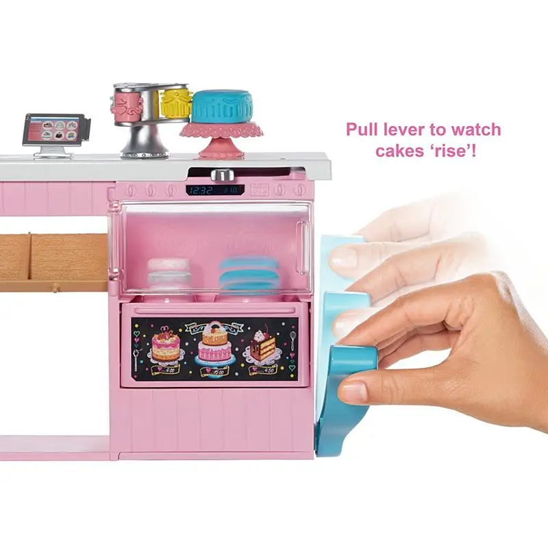 Original Barbie Cake Decorating Playset Kitchen Cooking Education Toy Doll House Toys for Girls Children Education Boneca Gifts