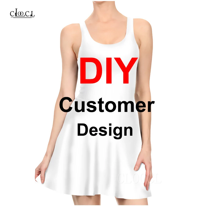 

Sexy Dress Women 3D Print DIY Personalized Design Pleated Dress Own Image/Photo/Star/Singer/Anime Ladies Casual Dresses B356