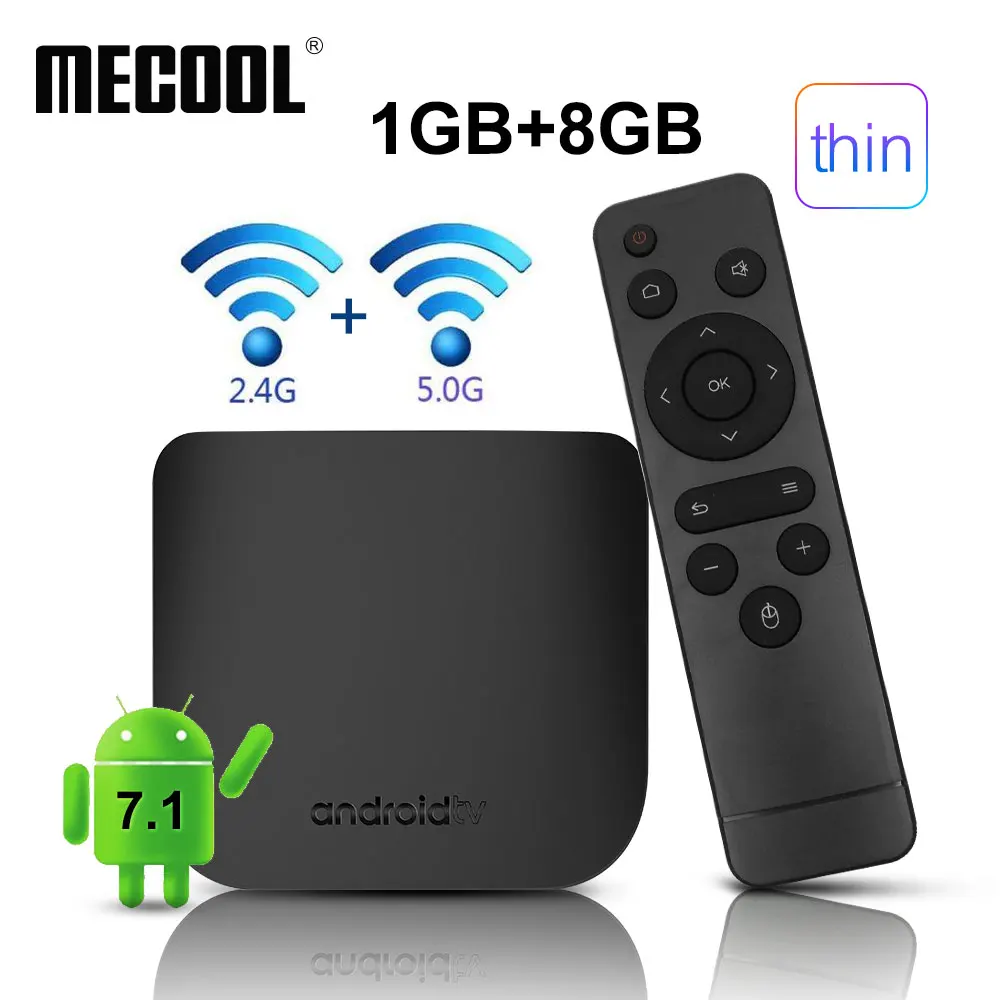 MECOOL M8S Plus W Смарт ТВ приставка Android 7,1 Amlogic S905W четырехъядерный медиаплеер 2,4 GWiFi Поддержка 3D 4K Ультра тонкая HD приставка