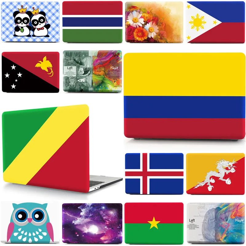 Casual Various National Flag Prints Laptop Hard Skin Cover For Macbook Pro 13 15 Air 11 13 2020 A2179 A1466 Retina 13 15 12 Case