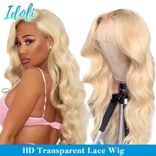 

613 HD Lace Frontal Wig Body Wave Blonde Lace Front Wig Human Hair 8"-32" HD Transparent Lace Frontal Wig Can Be Colored