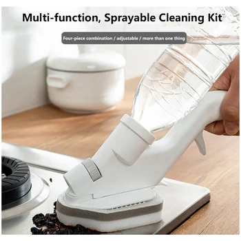

4 Pcs/Sets Water Spray Cleaning Brushes Gap Brushes Sponge Wipers Wipers Kitchen Cleaning Kits