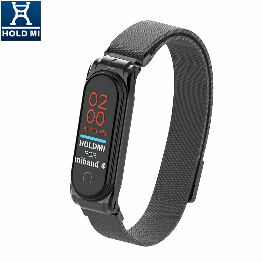 Ремешок для часов HOLDMI Xiaomi bands Milanese Loop Mi Band 4 браслет из нержавеющей стали