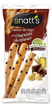 

Snatts Grefusa - Palitos de trigo con pepitas de chocolate y avellanas, 68 g