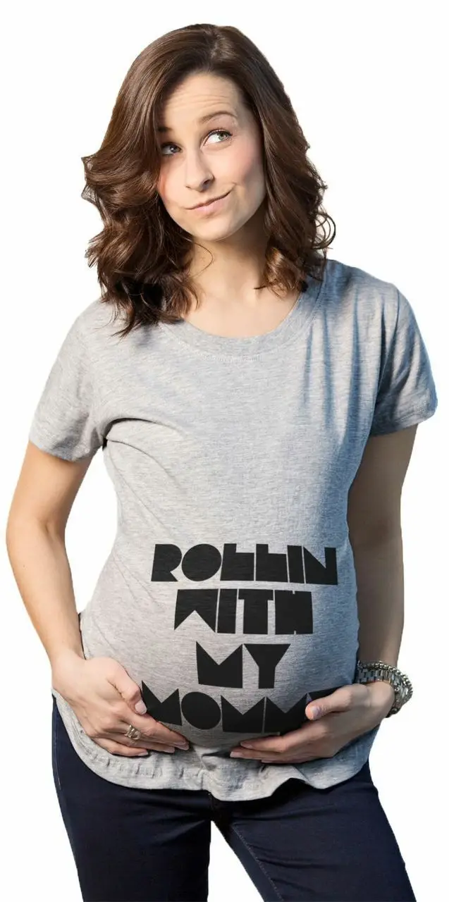 

Hot Selling English Printed Large Size Maternity Clothes Summer Short Sleeve Loose-Fit Slimming Funny T-shirt