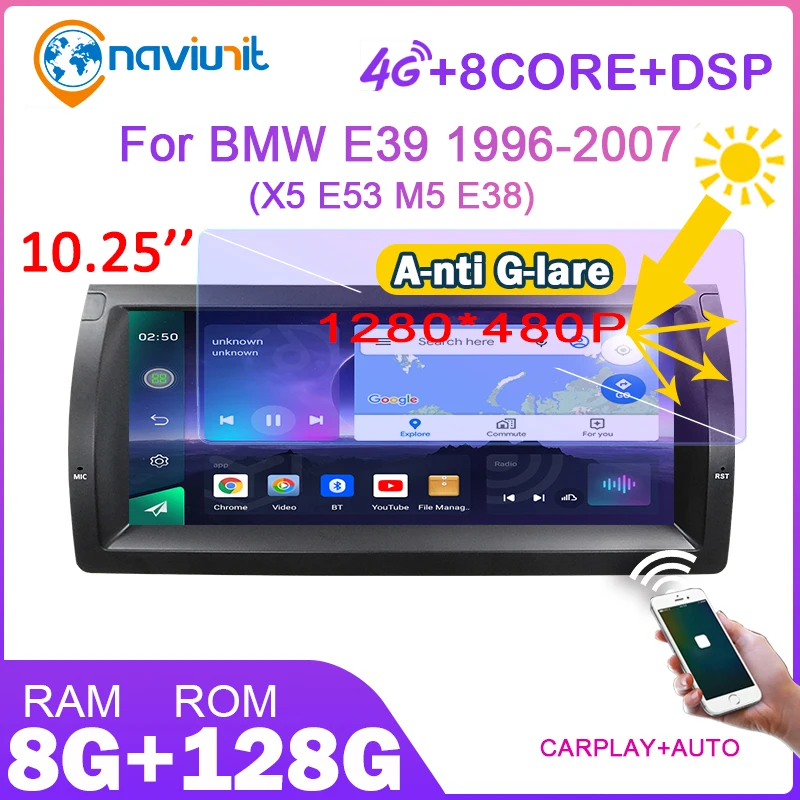 Автомагнитола 2 din 10 25 дюйма android видеоплееры стерео для BMW E39 5 Series X5 E53 M5 1996-2007 с