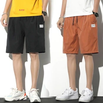 

2020 Summer Men's Casual Loose Cropped Trousers Sports Shorts Loose Knit Straight Casual Pants Cotton Shorts Five Pants New