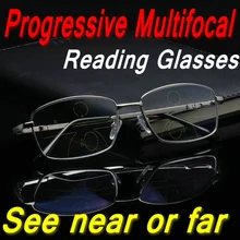 MINCL классический модный прямоугольный металлический полный обод прогрессивные многофокусные мужские очки для чтения NX