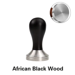 Premium Stainless Steel Coffee Tamper - Barista-Grade Espresso Tool - 58.5mm (African Black Wood)