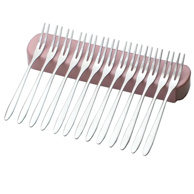 10 Db Rozsdamentes Acélból Származó Gyümölcs Villák Desszert Szép Mini Snack Sütemény Kávézó Otthon - Image 2