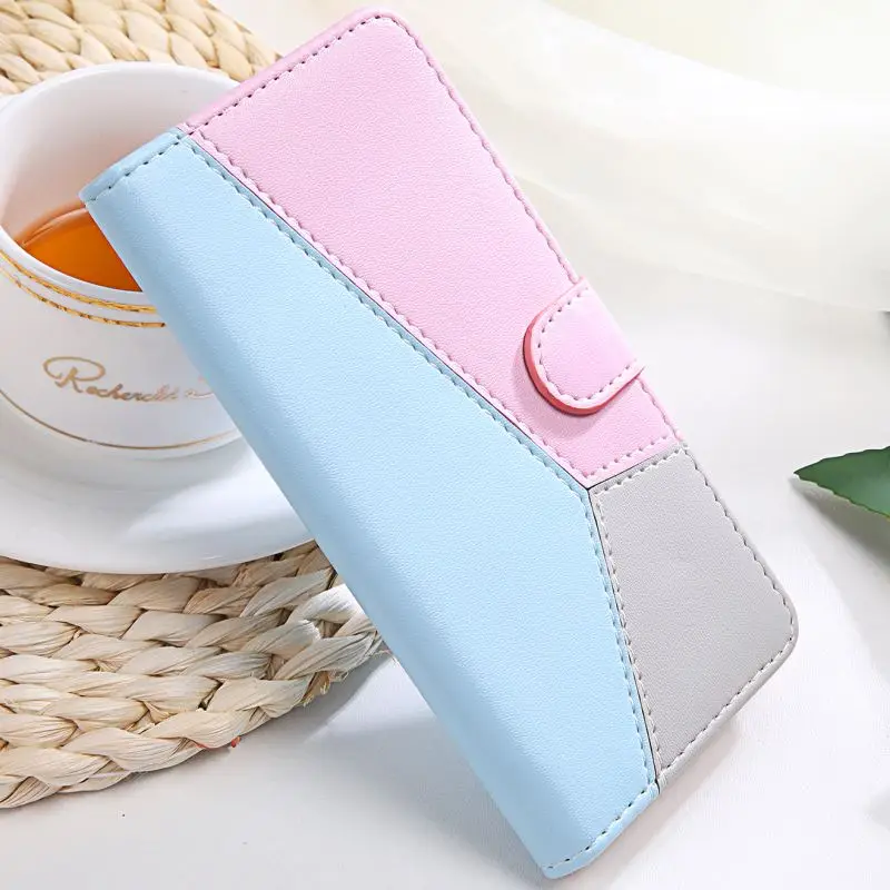 

New Arrival Flip Case For Apple iphone 2019 11 Pro XR XS Max X 7 8 6 6s Plus 5 5S SE Contrast Color Wallet Card Slot Cover P29H