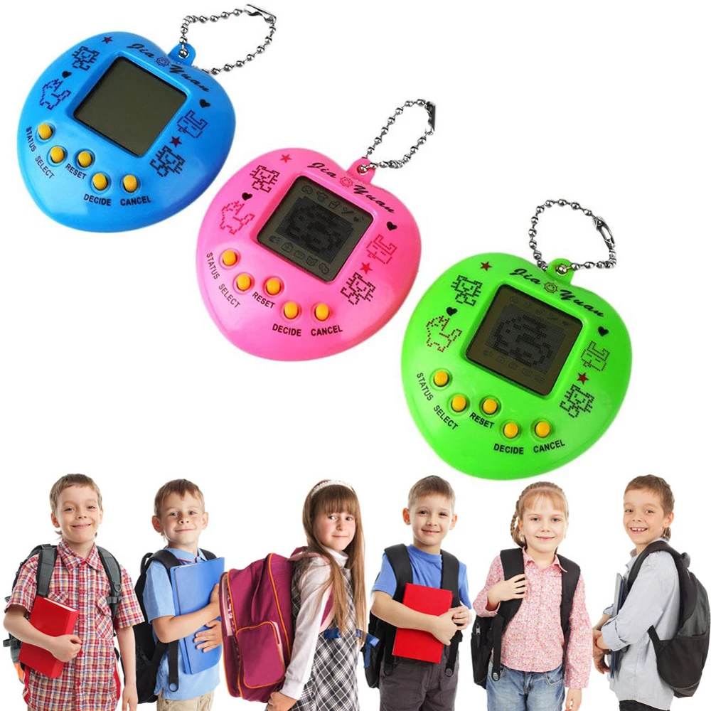 

1PC Peach Heart Type Electronic Pet Game machine 168 in One With Bead Chain Mini Game Mixed Random Color Hand-held Gaming Device