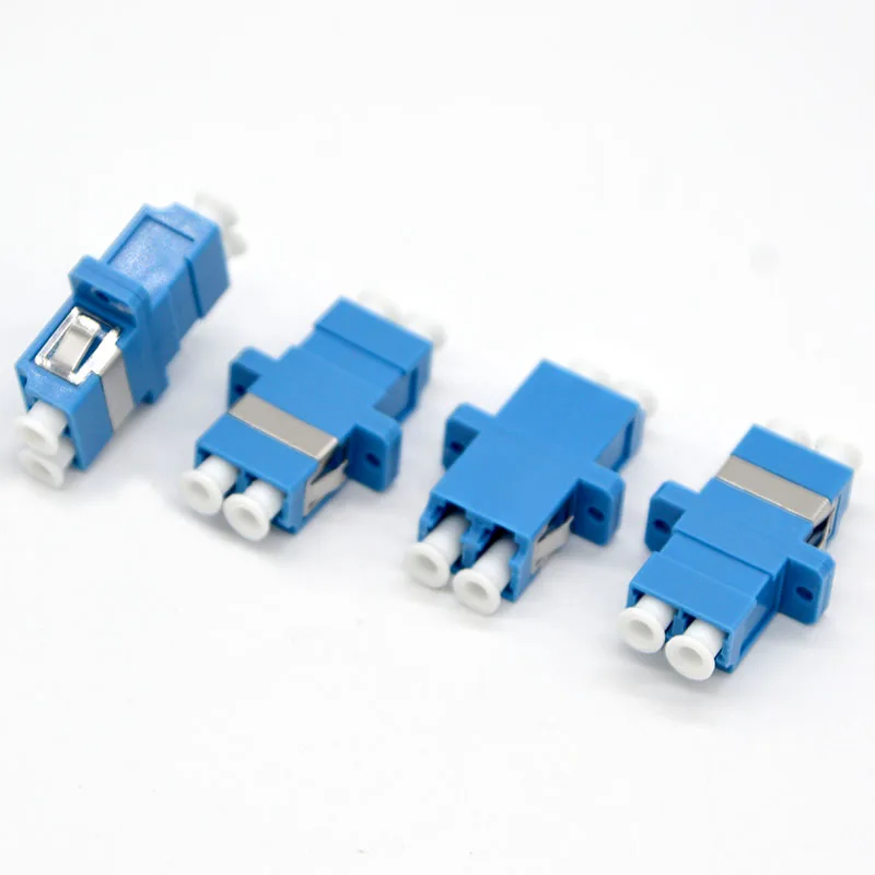 100pcs New Optic Fiber Adapter Connector LCPC Single Mode Fiber Optic Coupler Flange Connector Wholesale Free Shipping To Brazil