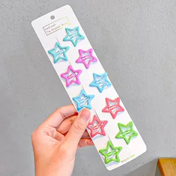 Colorful Waterdrop Hair Clips: Cute Girls' Fashion Accessories (10pcs star 5)