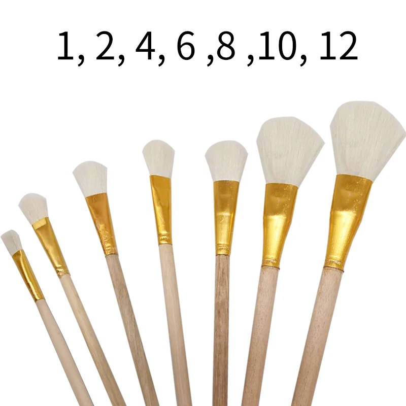 7Pcs Wool Brush in Different Sizes, Glue for Brushes, Sweep Gold Leaves, Good Quality, Gold Leaf Tool, Soft and smooth wool pen 