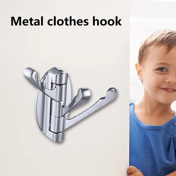 

Rotatable Hooks Wall Door Mounted Coat Hooks Integrated Triple Swing Arm Strong Hanging Tools for Household Bedroom