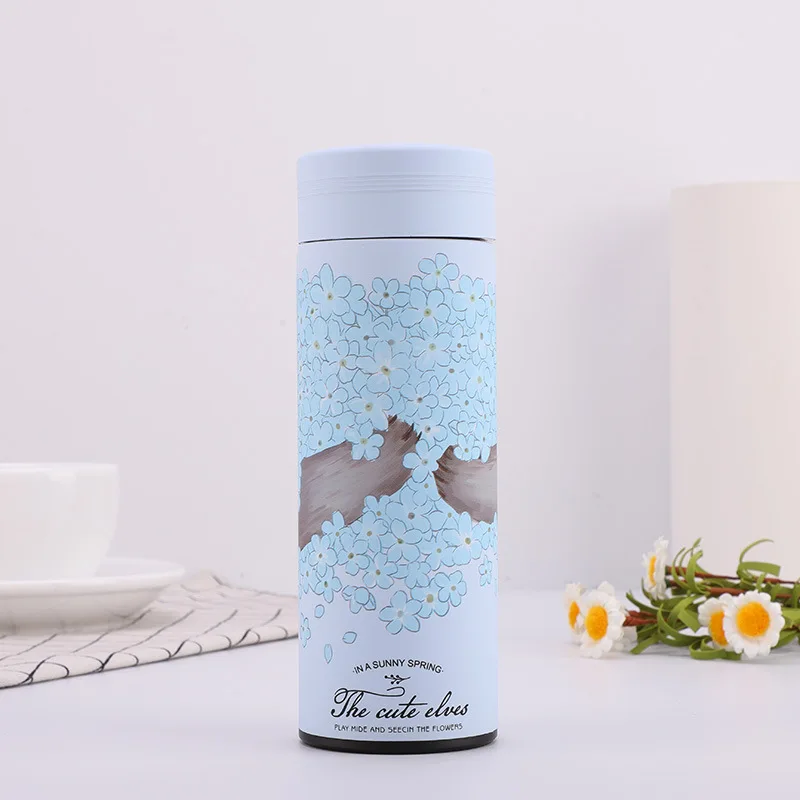 Double Wall Stainless Steel Straight Cup 500ml Thermos Cup Coffee Tea Milk Travel Mug Thermo Bottle Gifts Thermocup