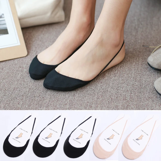 10pcs 5pair Cotton Comfortable Soild Half Sole Cover Invisible Sock Slippers for Women Girls Thin High Heel Shoes Socks Meais 3 Black 2 Skin