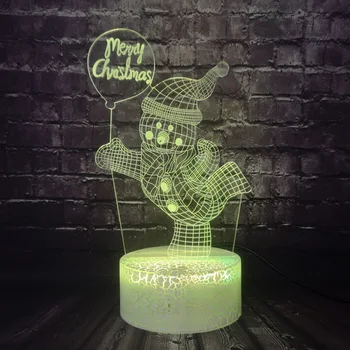 

Santa Claus Snowman 3D Optical LED Night Lights Kids Bedroom Decor Table Lamp Christmas Tree Flash Light Wedding Party Gifts
