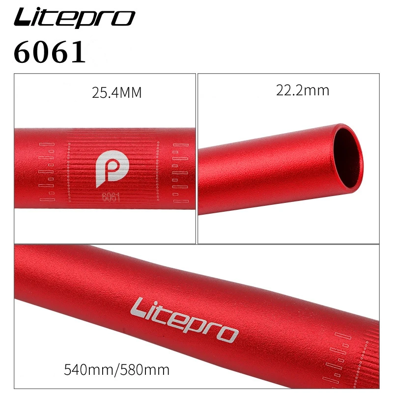 Litepro Monster Folding Bike Horizontal 25.4*540/580mm Aluminium Alloy Ultra Light Handlebars Bicycle Parts