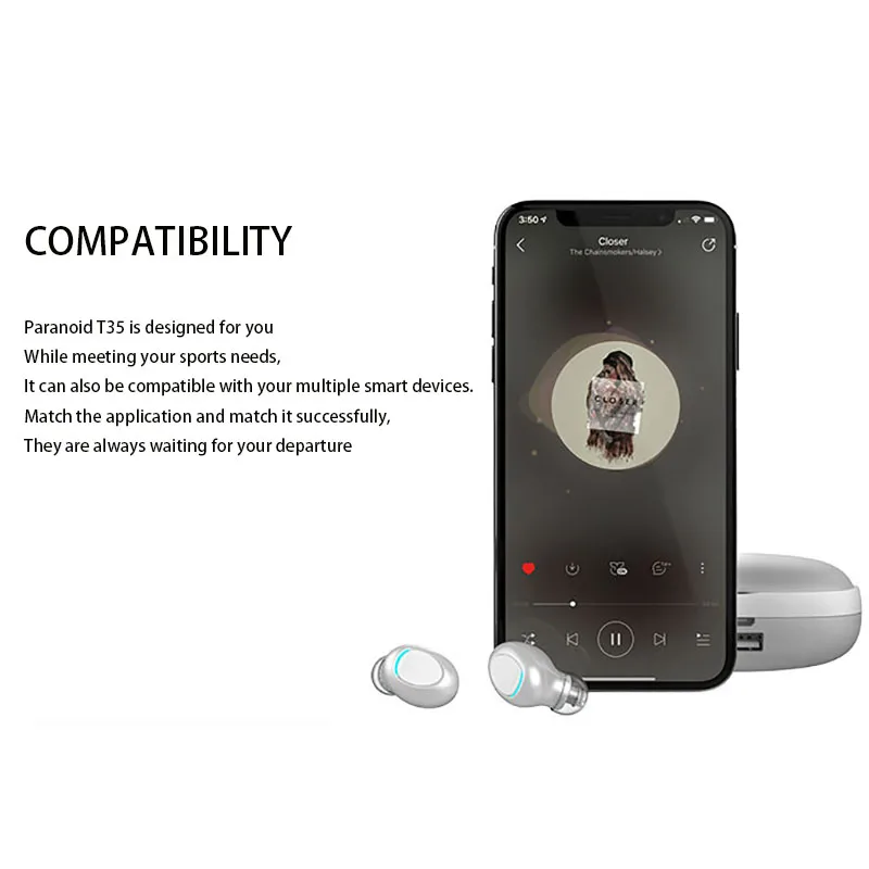 Стерео Bluetooth наушники с сенсорным управлением беспроводные наушники-вкладыши спортивные IPX7 водонепроницаемые наушники V5.0 водонепроницаемые автоматические