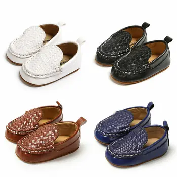 

2020 Infant Kid Baby Boy Girl Shoes Casual Loafer Flat Shoe Casual Baby Walk Trainner PU Leather Boat Peas Shoes 0-18M