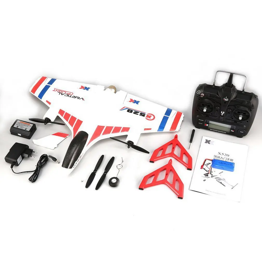 

XK X520 RC 6CH 3D/6G RC Airplane VTOL Vertical Takeoff Land Delta Wing RC Drone Fixed Wing Plane Toy with Mode Switch LED Light